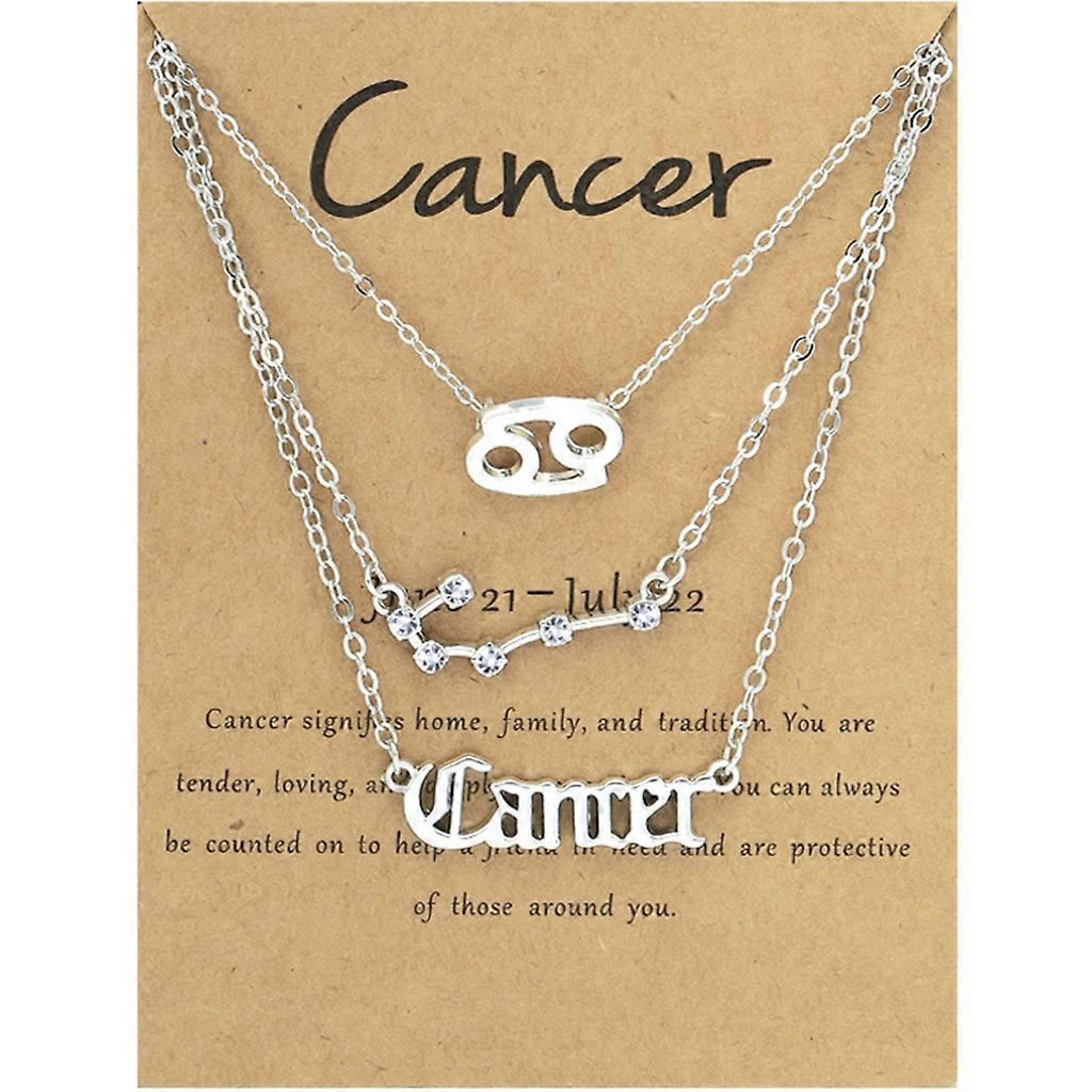 3Pièces Horoscope pendentif collier constellation motif breloque multicouche