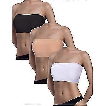 2025 Adequado 3 Peças Mulheres Bandeau Bra Acolchoado Sem Alças Brarette Sutiã Macio Sem Costura Bandeau Tube Top Bra, Tamanhos Sortidos (b