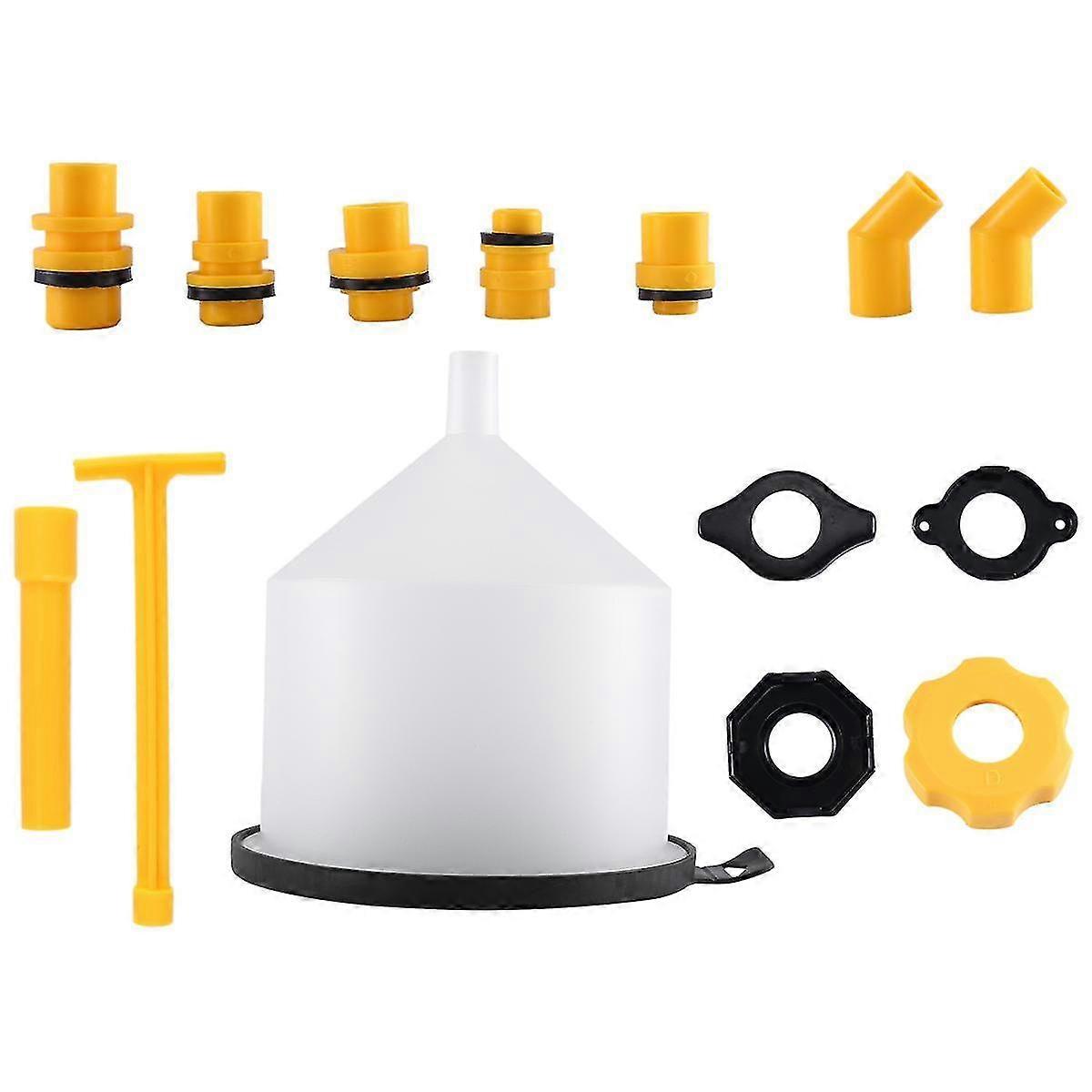 15PCS/Set Car Radiator Coolant Filling Funnel Kit Spill Proof Cooling System Tool Filling Funnel Spout Pour Oil Tool