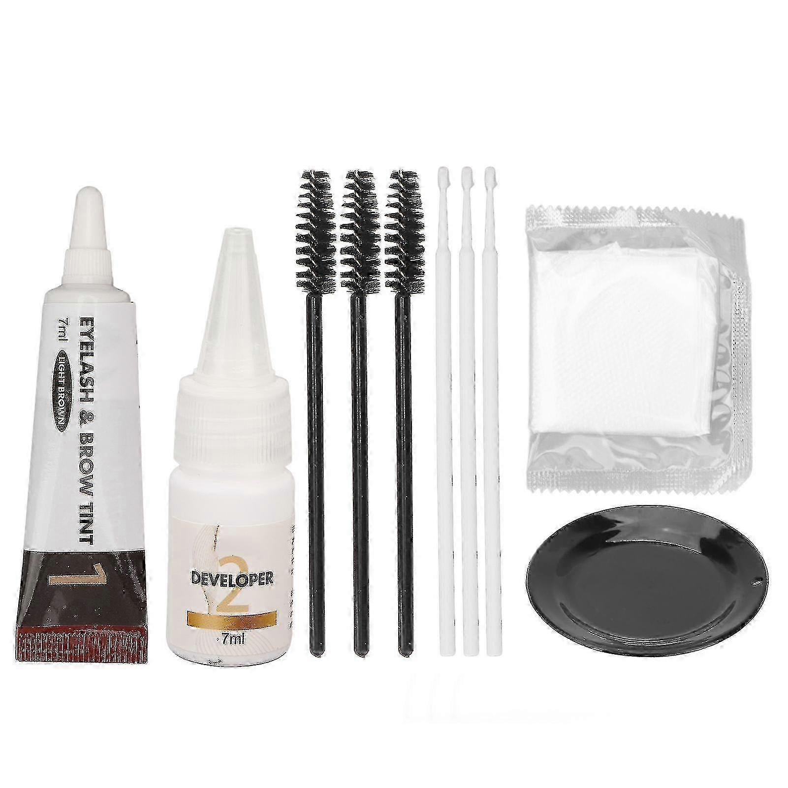 Kit de couleur de sourcils de cils Maquillage professionnel imperméable à l’eau Brow Lashes Tint Dye Set avec