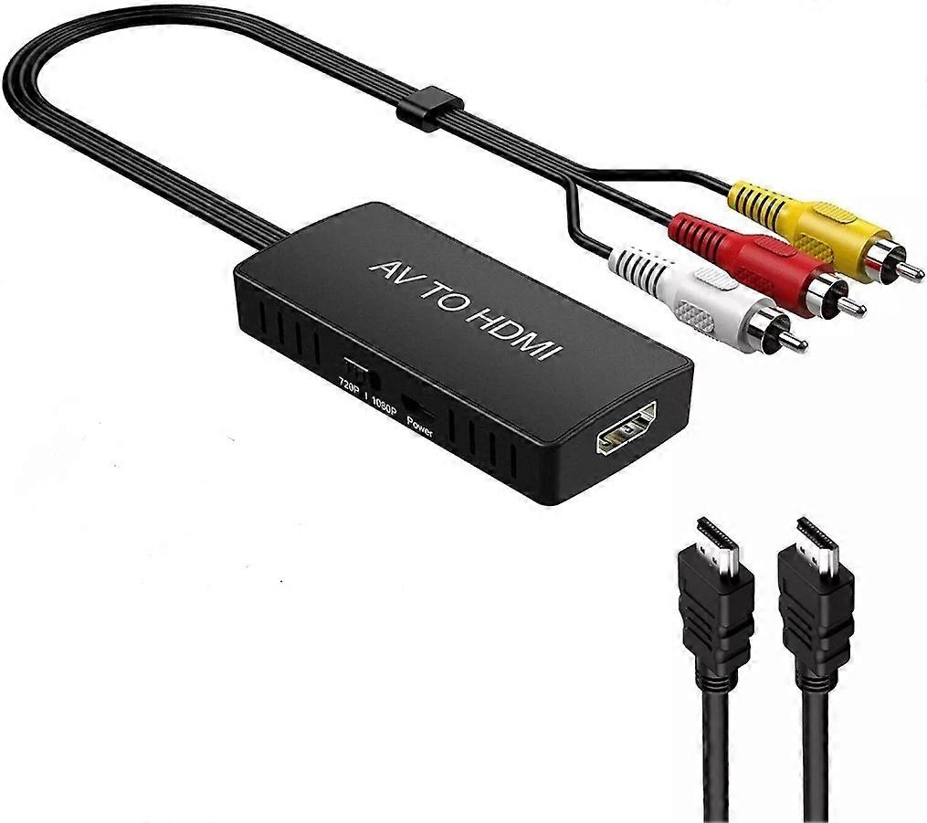RCA to HDMI Converter, Analog Composite to HDMI Adapter Compatible VCR,DVD,VHS