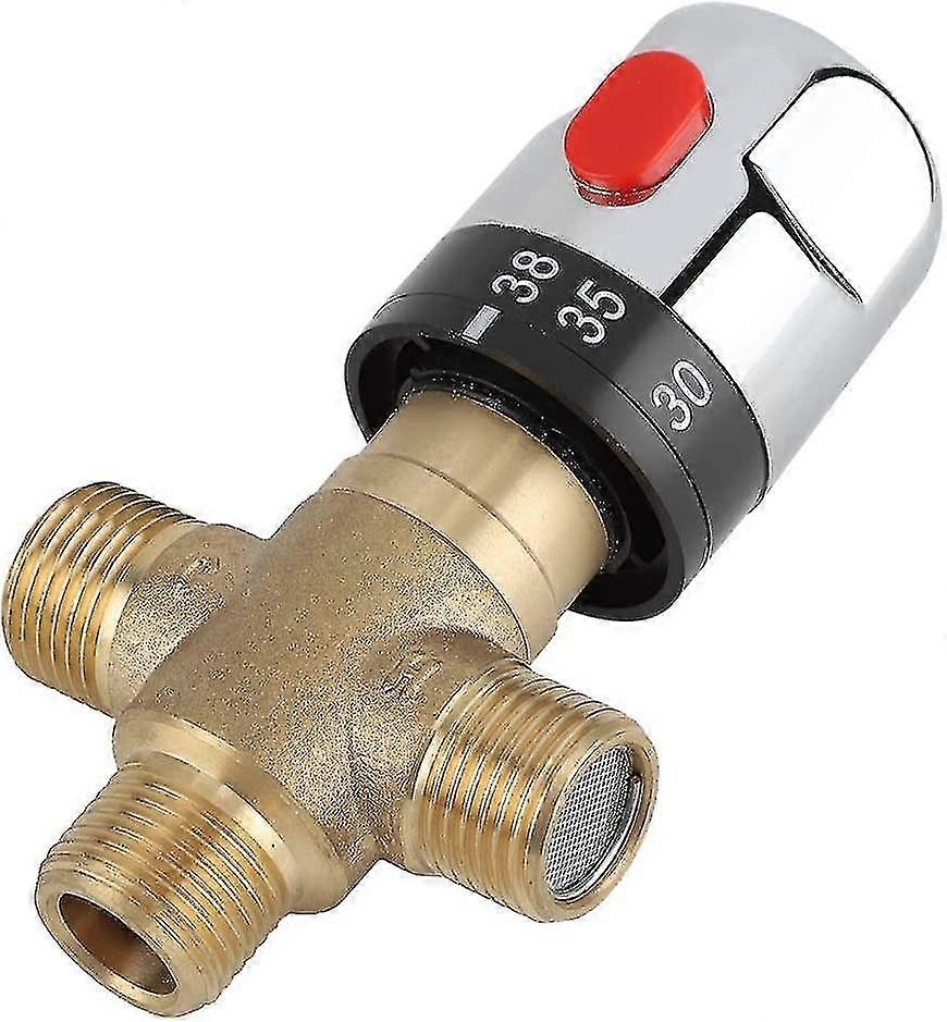 Water Heater Temperature Limiter, Thermostatic Mixing Valve Brass Mixing Valve Water Temperature Hose Basin Thermostat Control-MXBC