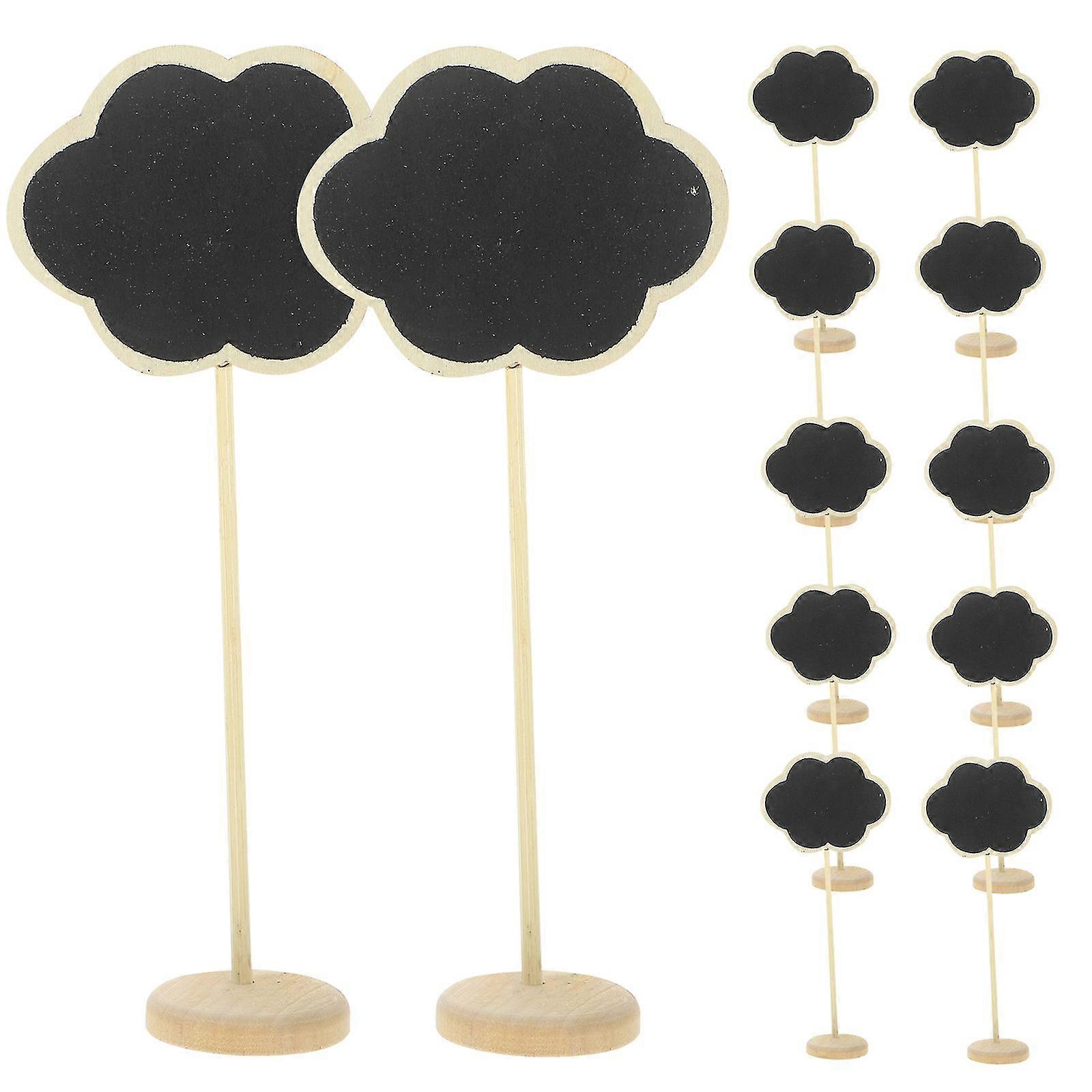 12pcs Small Announcement Boards Small Blackboards Wooden Message Boards Desktop Message Boards