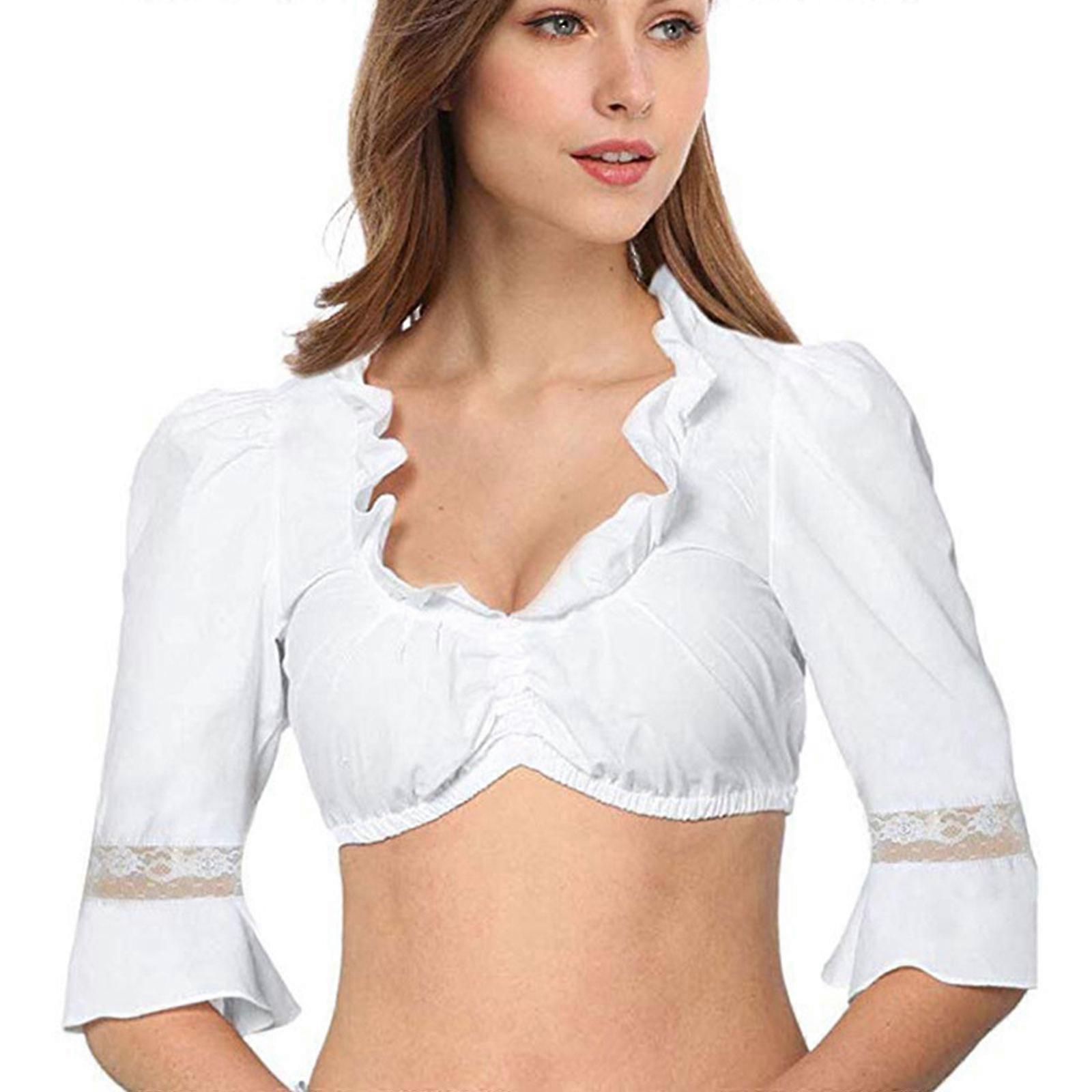 Kvinner Bluse For Oktoberfest Bluse Black Casual Kvinner Dirndl Bluse Blonder Dirndl
