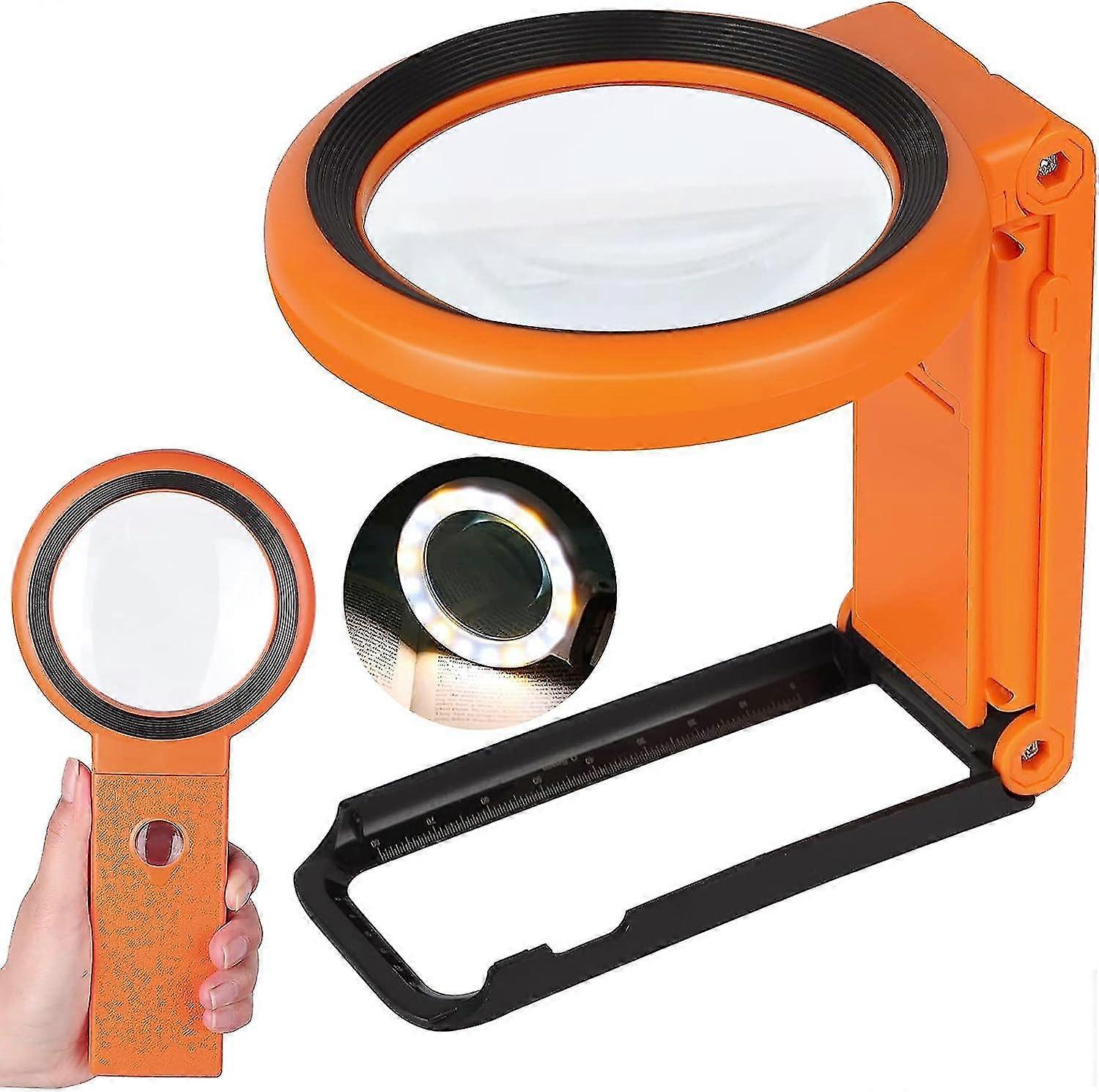 30x 40x Magnifying Glass with Foldable Stand and LED
