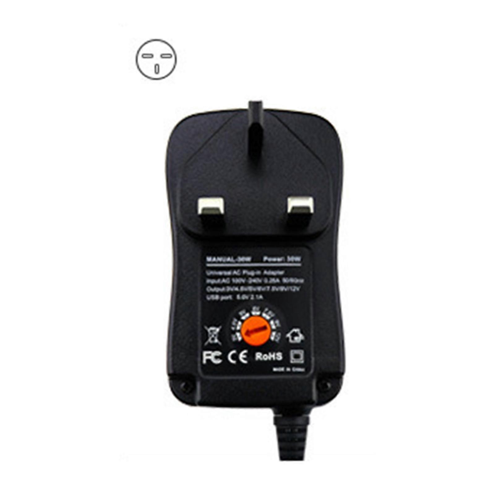 1 Set Power Adapter 3-12V Multi-position Adjustable with USB Interface Expansion Indicator Light 30W AC DC Adapter Power Supply Home Supply QingHai
