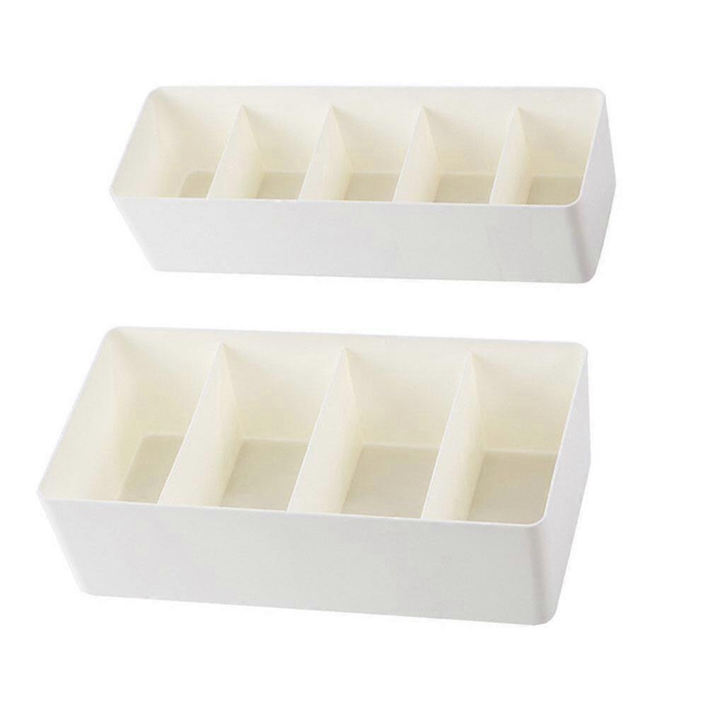 2pcs Multi-grid Storage Box Desktop Sundries Box Cosmetic Case Stationery Storage Box
