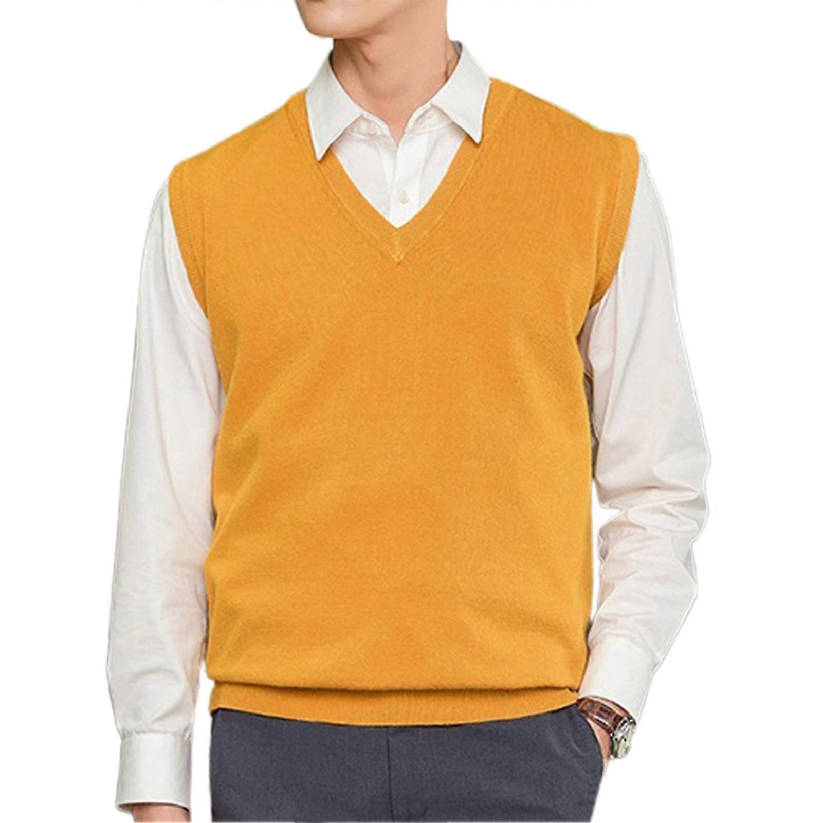 Sleeveless Loose Warm Sweater Vest Men V-neck Pullover Waistcoat VCNMR