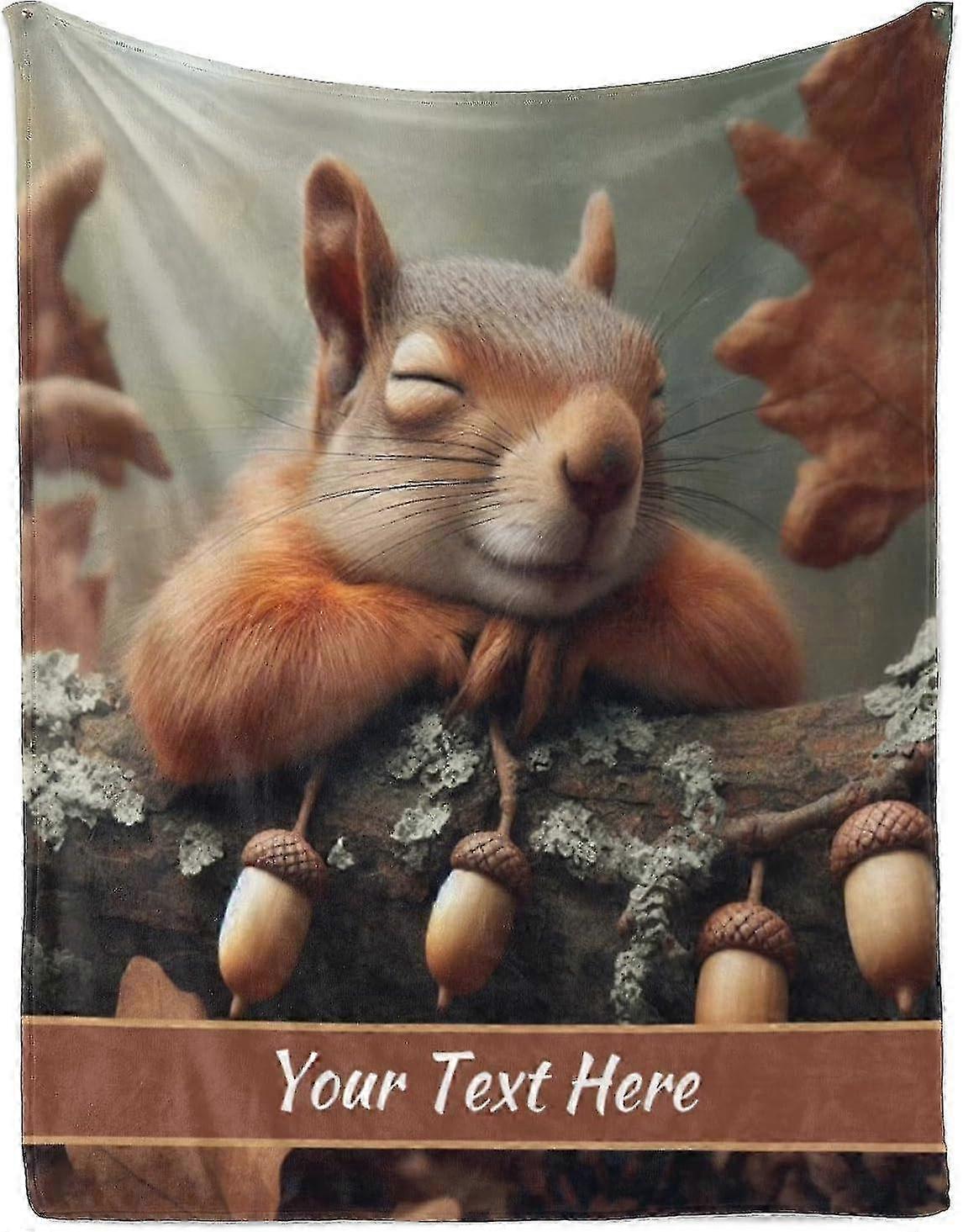 t1753 Blanket Customized Squirrel Blanket, Ultra Soft Micro Flannel Blanket for Bed Couch Living Room(Adult), Blanket bn1753