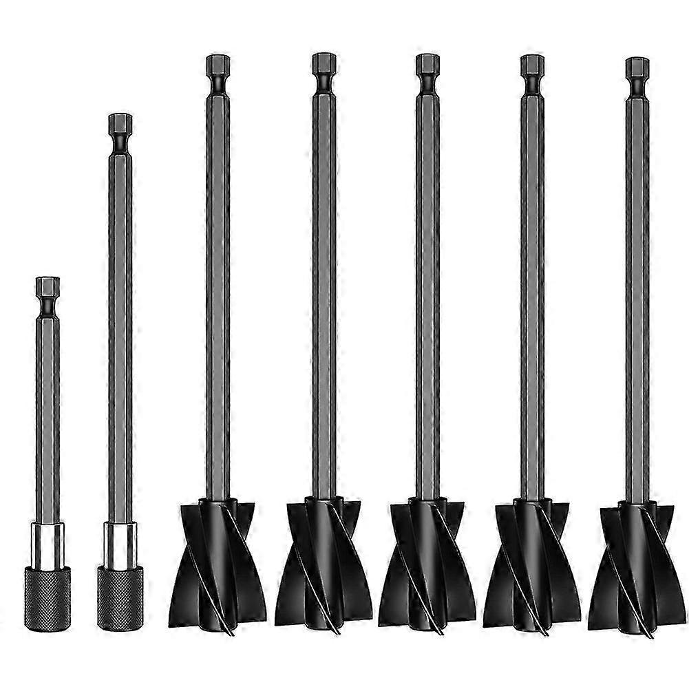 5pcs Resin Mixer Paddles With 2 Extension Rods, Epoxy Mixer Attachment For Powerful Mixing, Reusable Paint Mixer