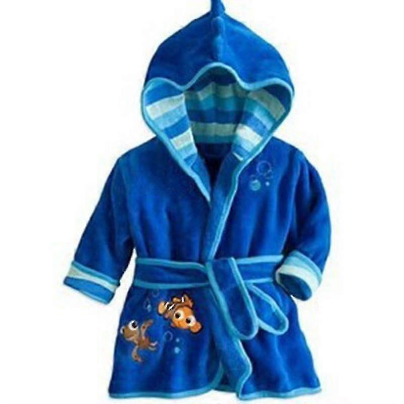 Kids Hooded Fleece Bathrobe Dressing Gown Animals Nightwear 1-6