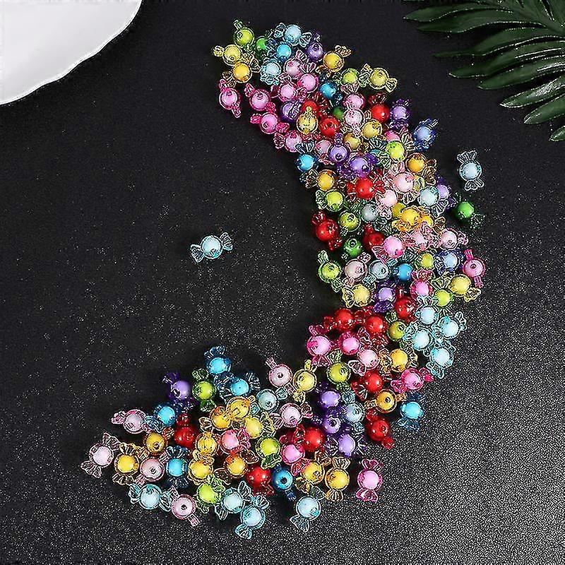 1 Set Acrylperlen Kristall Lose Perlen Bonbonform DIY Perlen Handgemachte Bastelzubehör (zufällige Farbe)