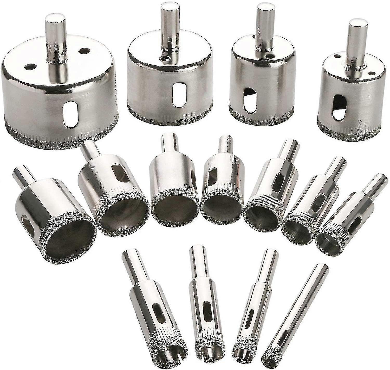 الماس الحفر بت مجموعة ثقب، 15pcs ثقب المنشار مجموعة للزجاج والرخام والجرانيت الحجر