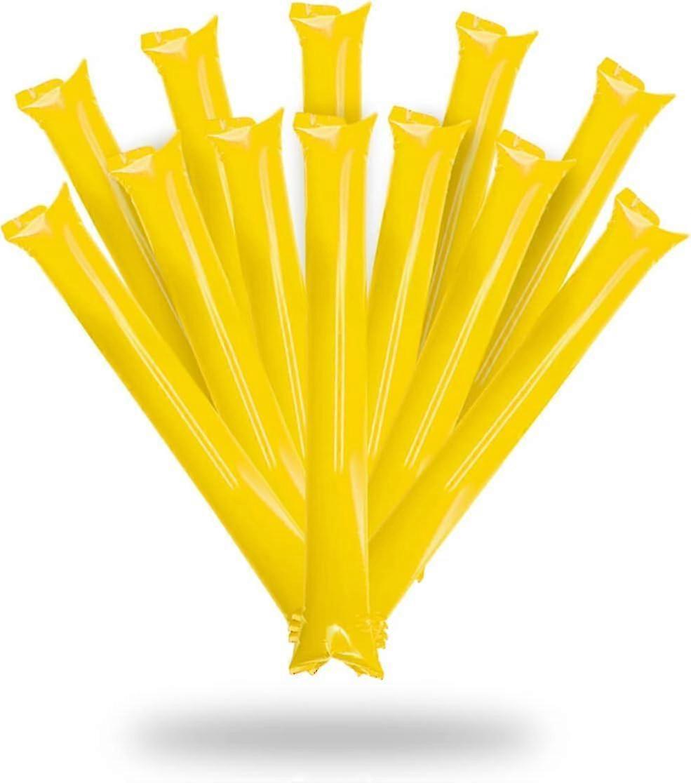 (Yellow) Set of 50 inflatable plastic sticks for entertainment and sporting events. Noisy Cheerleading Sticks. (Blue)
