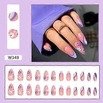 Roze Purpere Amandel Nep Nagels die Handen niet Pijn doen Niet Gemakkelijk Om Spijkers Te Breken Lijm Modellen