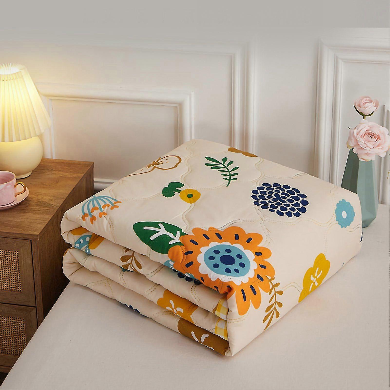 Summer Air Conditioner Quilt Machine Washable Soft Breathable Portable Air Conditioner Blanket Summer Comforter Sunflower Open 180x200cm