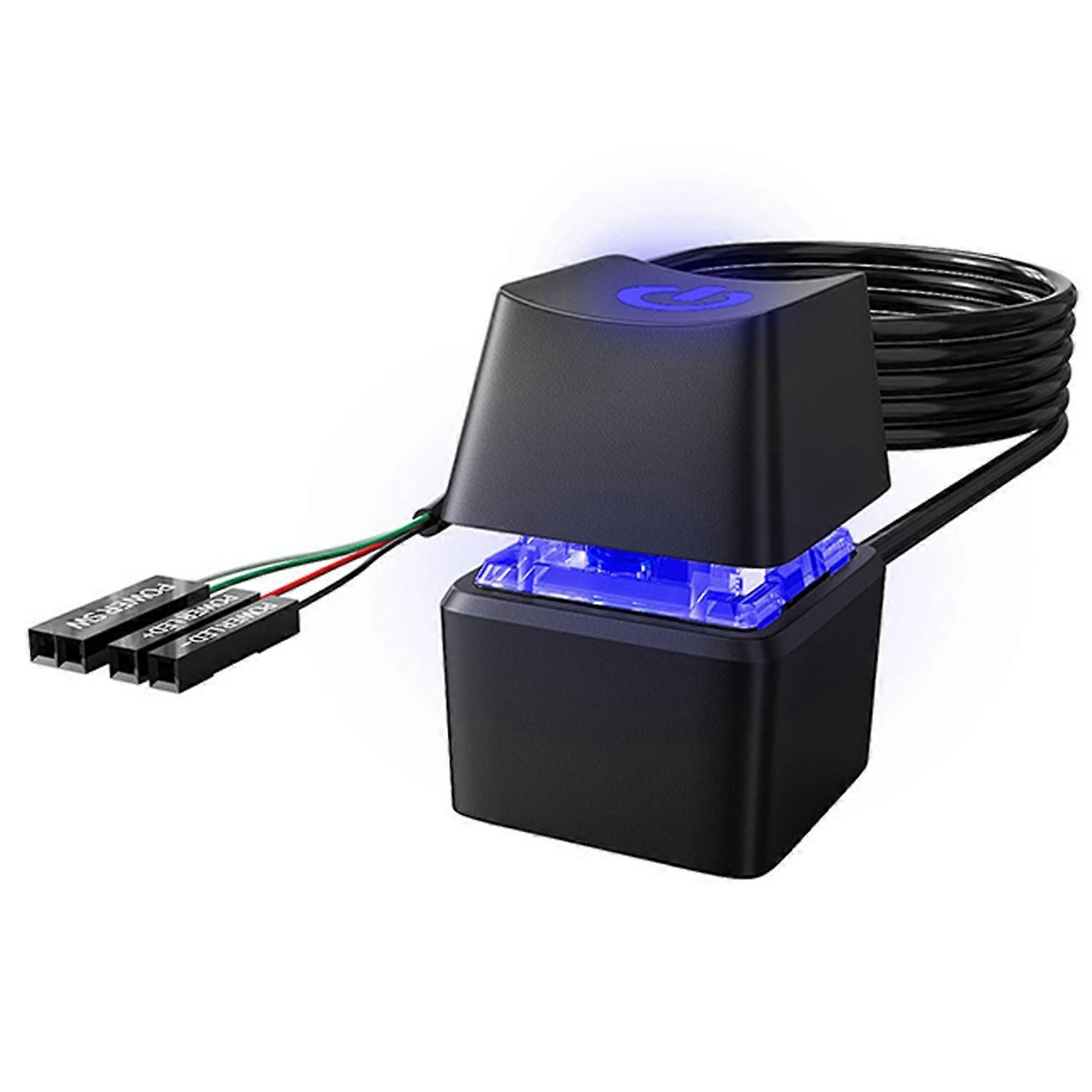 1.65M Desktop Computer Power Switch with LED Indicator PC Power Supply On/Off Switch External Remote