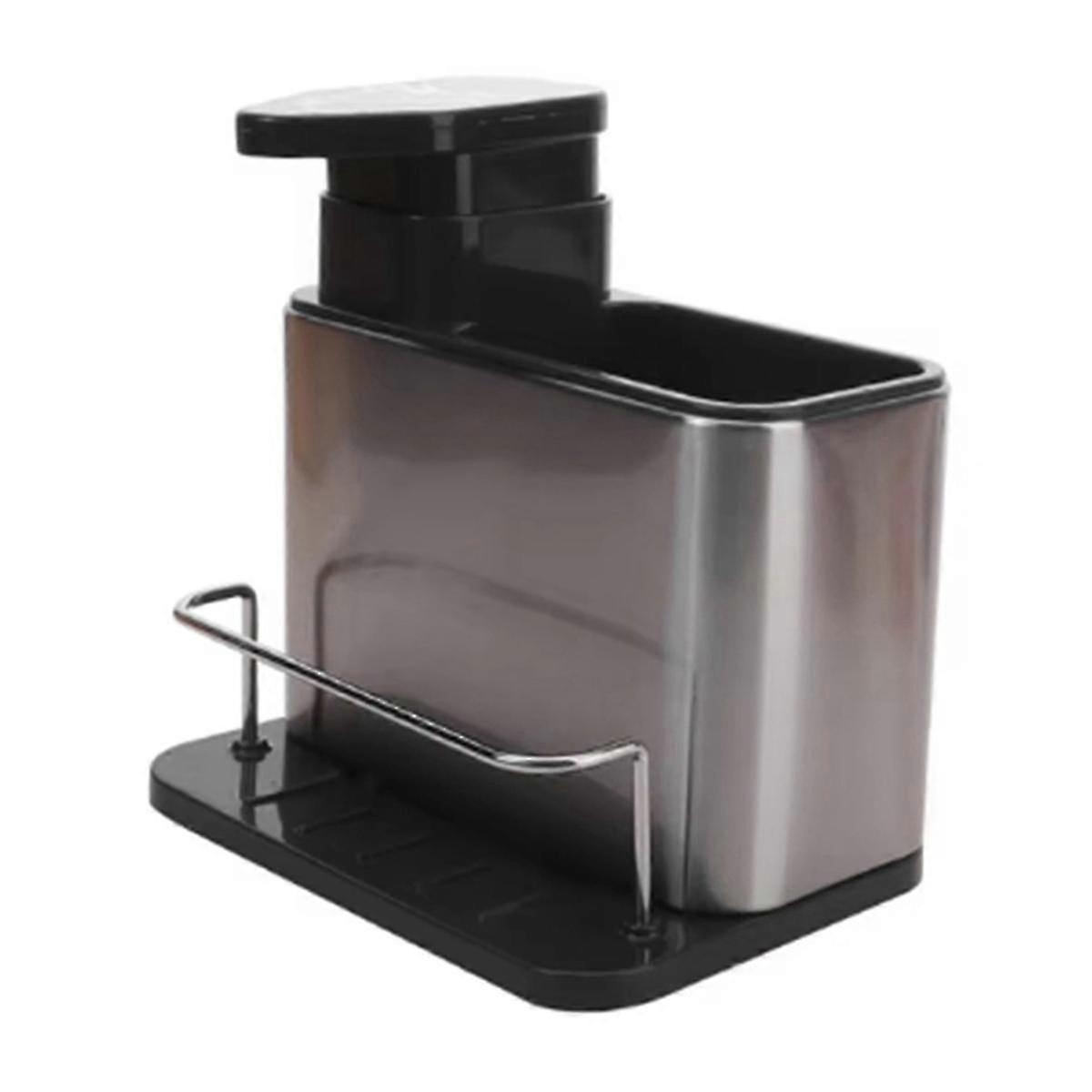 3in1キッチンソープディスペンサースポンジホルダーディッシュソープディスペンサーステンレス鋼シンクオーガナイザートレイ防錆水切りラック