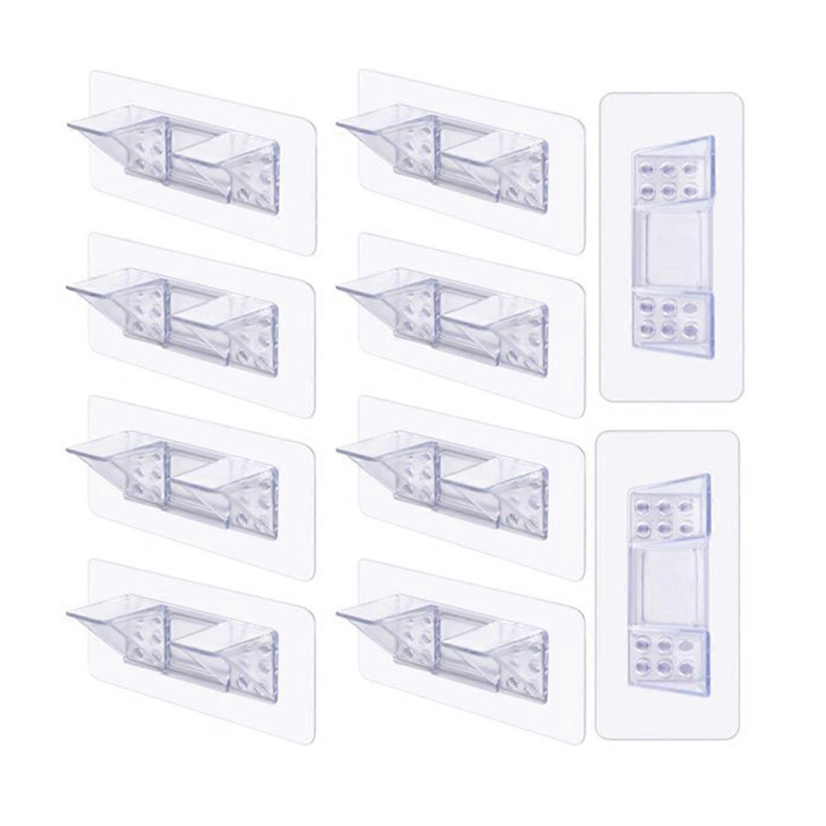 10 Pieces Adhesive Shelf Bracket, Double Row Thickened and Reinforced Design Shelf Support Pegs for