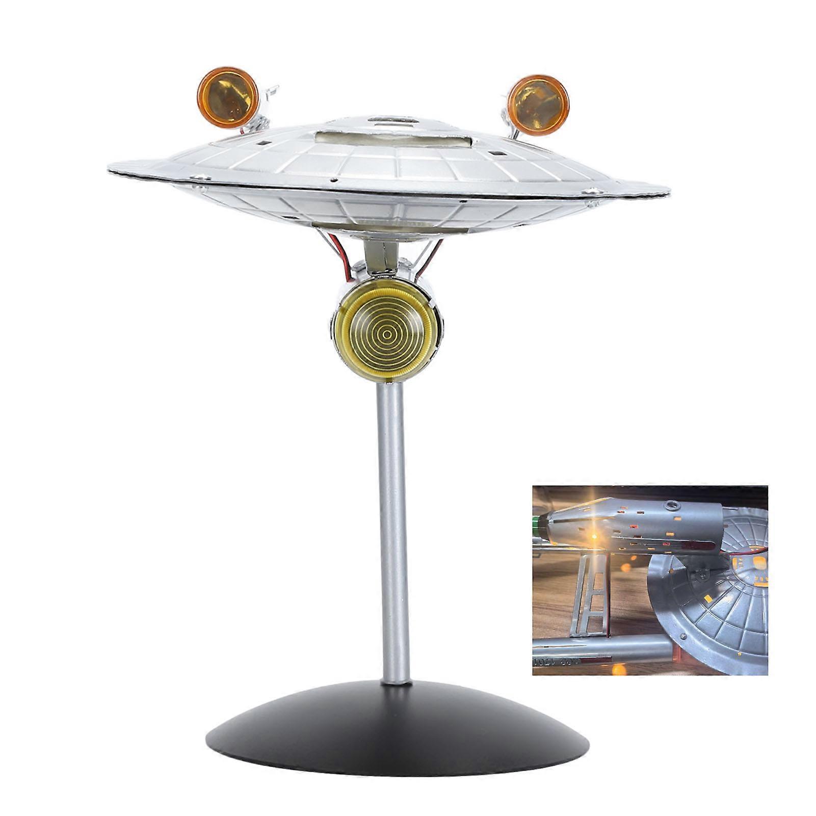 LED Spaceship Model Realistic Lifelike 1/1000 Spaceship Model Display Ornament with LED Lights for Home Bedroom Office Warm Light