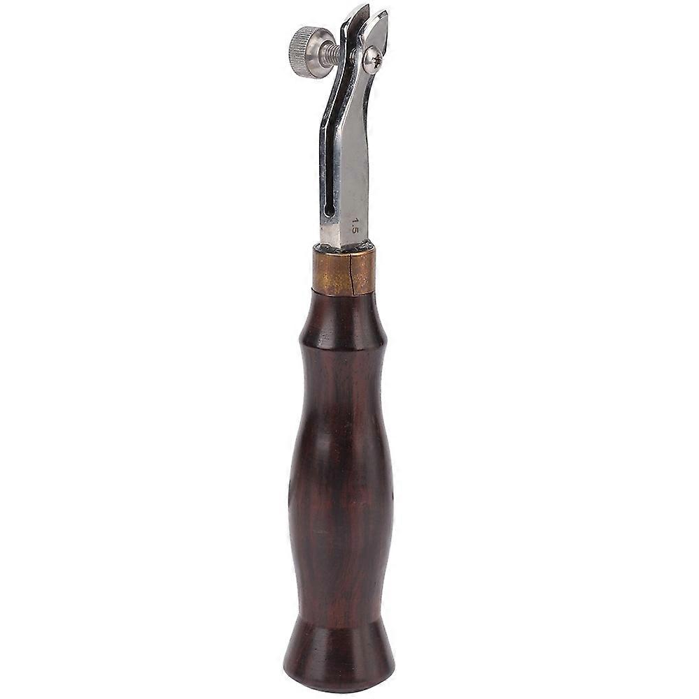 Ebony Handle Adjustable Stainless Steel Edge Creaser Leather Craft Press Hand DIY Tool(1.5mm)