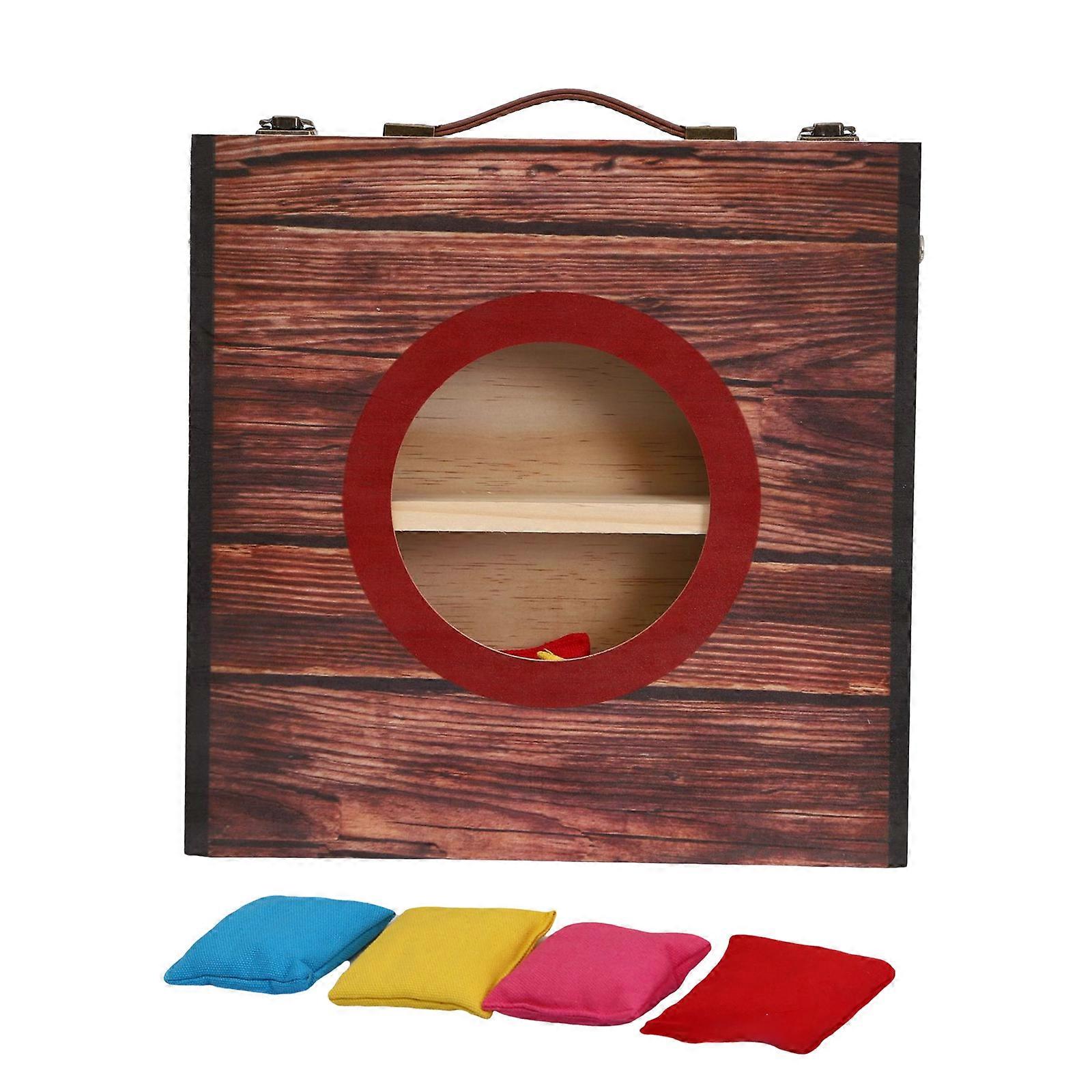 Cornholes Board Set Foldable Wood Cornholes Board Set with 4 Bean Bags Easy to Carry for Family Gathering Party Game