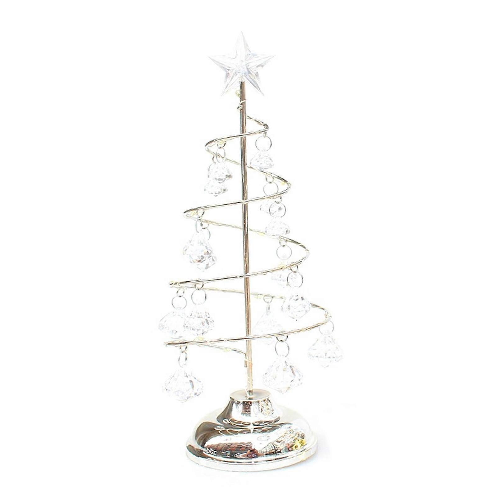 Mini Artificial Christmas Tree Table Ornament with LED Light Crystal Star Lamp 2024 Christmas Decoration for Home Party medium