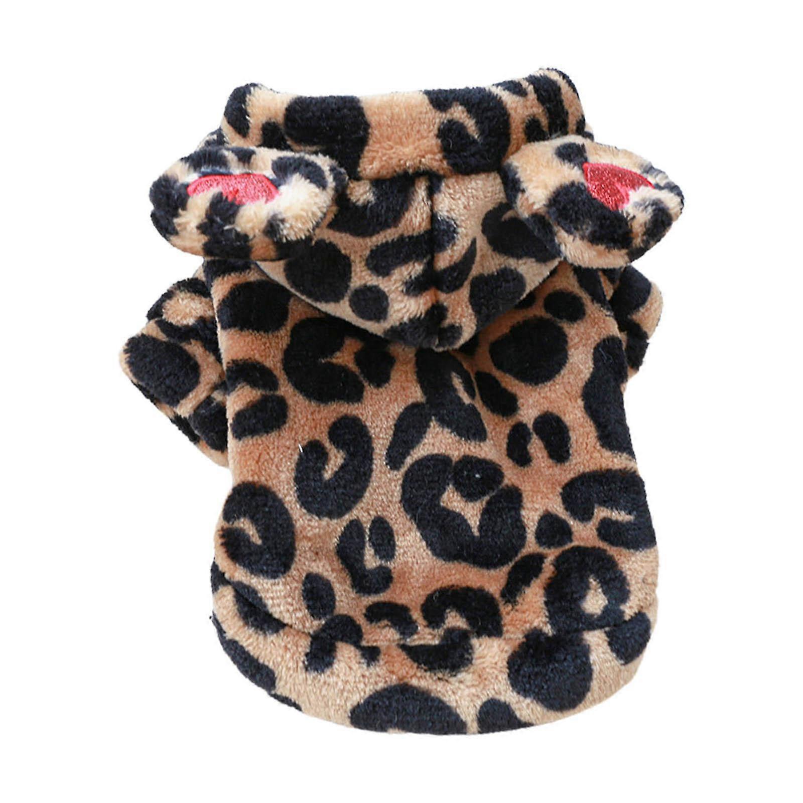 Mikiny pre psov Leopard mikina s kapucňou Kabát pre psa s kapucňou Pulóver Kabát pre psa Zimné oblečenie pre psov Útulné oblečenie pre psov Bundy pre psov XS