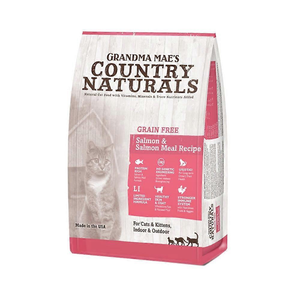 Grandma Mae's Country Naturals 无谷物干猫粮,三文鱼,6 磅