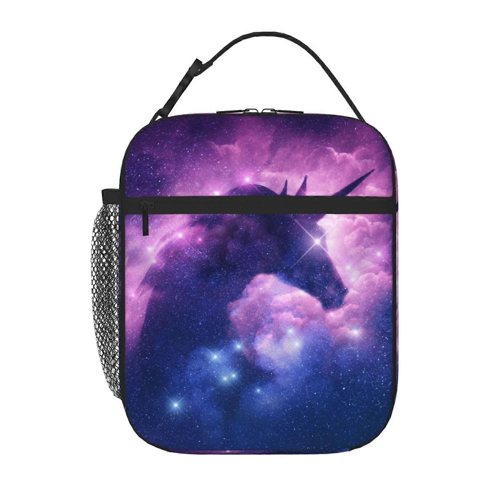 Unicorn Galaxy Insulated Lunch Box for Kids Reusable Bento Bag