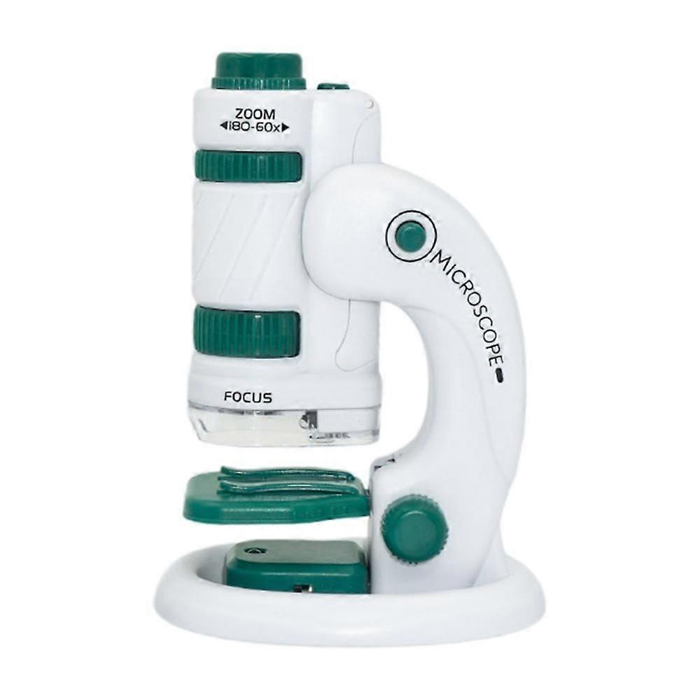 Portable Microscope for Kids 8-12 60-180X Professional Microscope with LED LightWhite Green