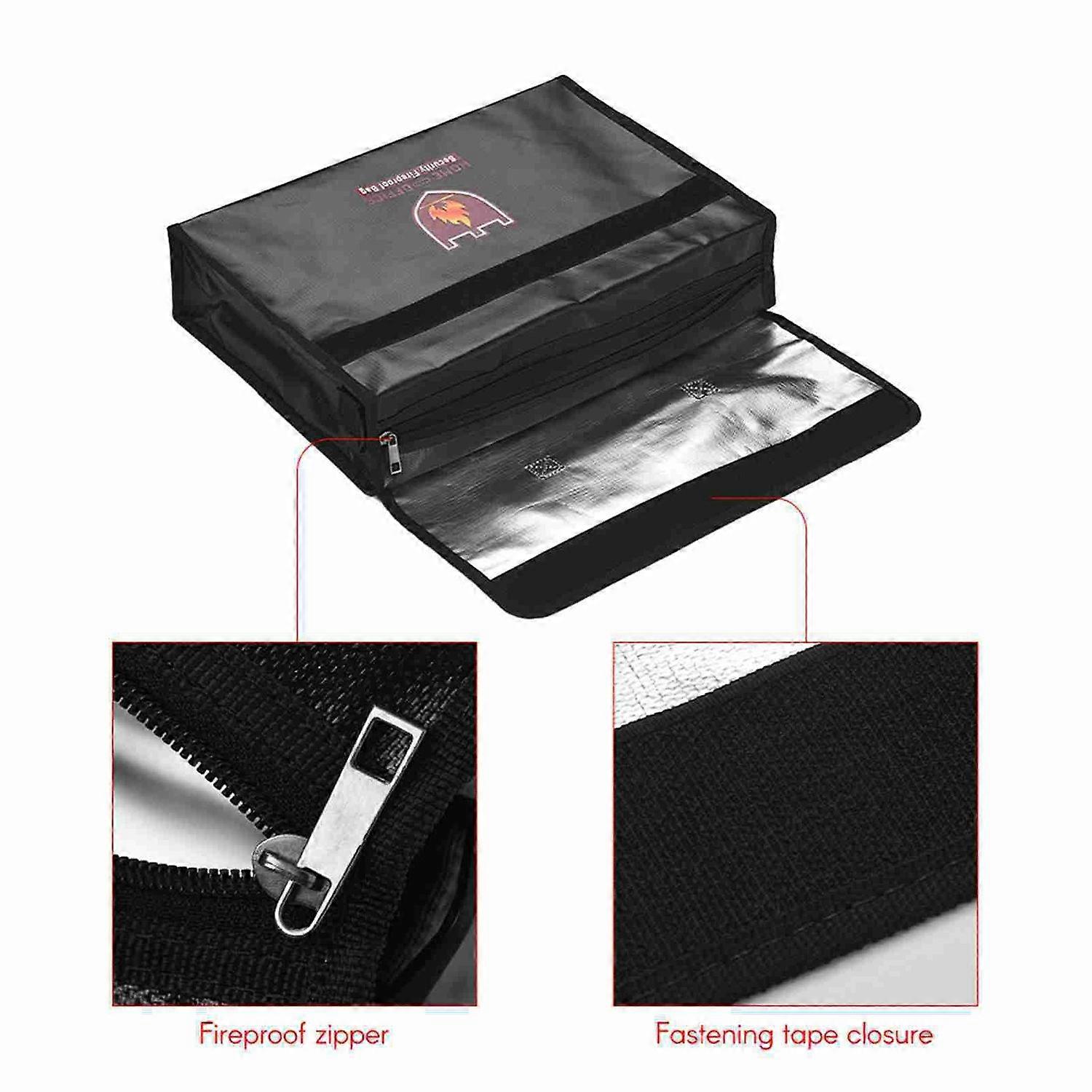 Fireproof File Bag High Temperature Resistant Shoulder Handheld Water Resistant Document Bag Black f