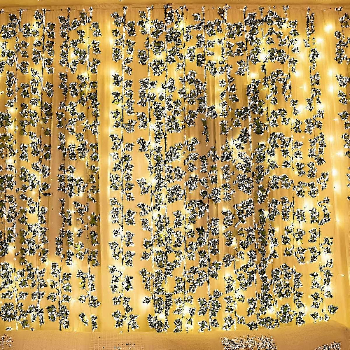 12 peças de hera artificial, hera de enforcamento artificial com 100 luz led