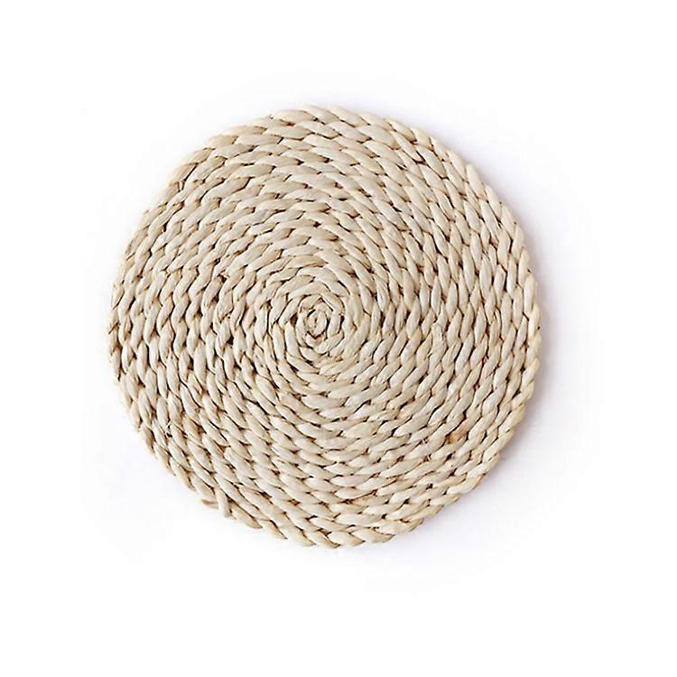 2 قطعة غير قابلة للانزلاق من الذرة الطبيعية المنسوجة سماكة معزولة شاي حصيرة طاولة طاجن مقاومة للحرارة مفرش دائري 22 سم