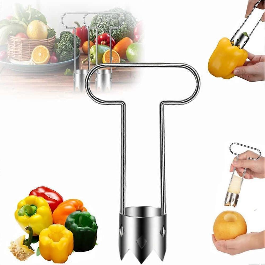 Ergonomic Handle Universal Stainless Steel Fruit & Vegetable Corer - Multipurpose Coring Tool for Home Kitchen