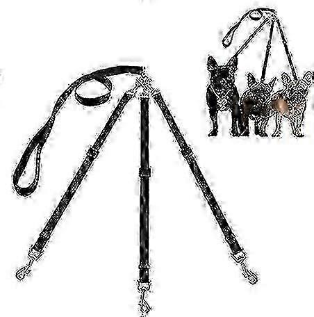 Heavy Duty Tangle Free 3/three Way Dog Coupler Leash With Padded