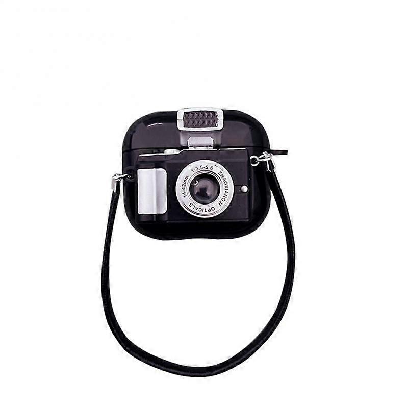3D Camera Can Light Up Earphone Case For Airpods 1 2 3 Pro Case Soft Silicone Lanyard