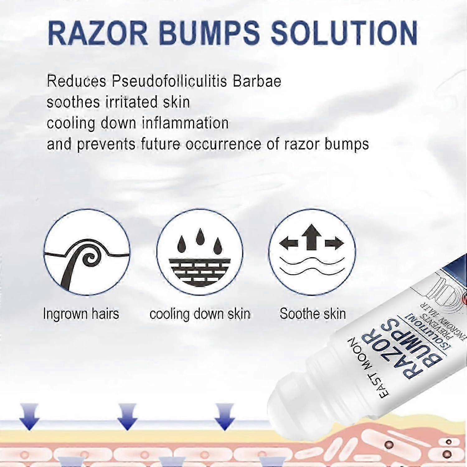 Razor Bumps Treatment for Women and Men, After Shave Solution Roll-On ...