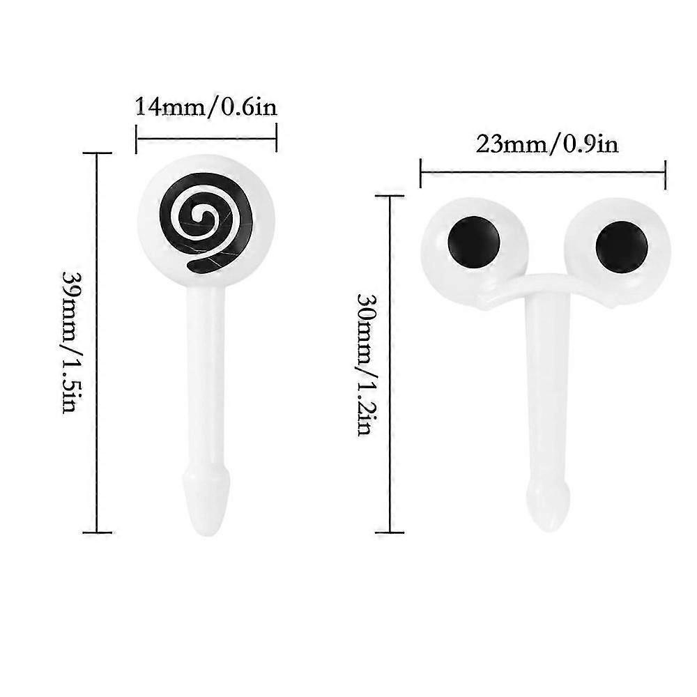 10pcs/set Mini Eyes Cartoon Expression Fruit Fork Plastic Fruit Scobitori pentru copii
