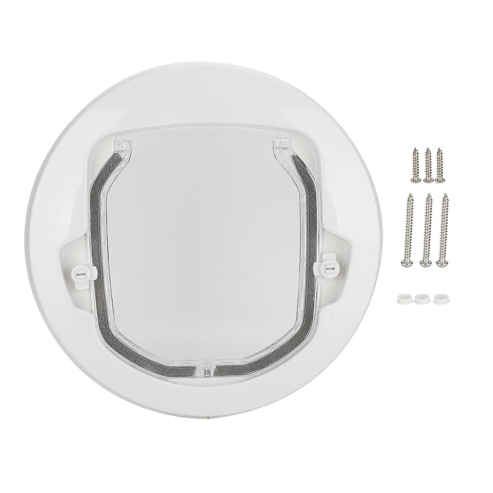 White Two-Way Pet Dog and Cat Magnet Flap Door with Durable Plastic, Small Size, Easy Install for Indoor and Outdoor Use
