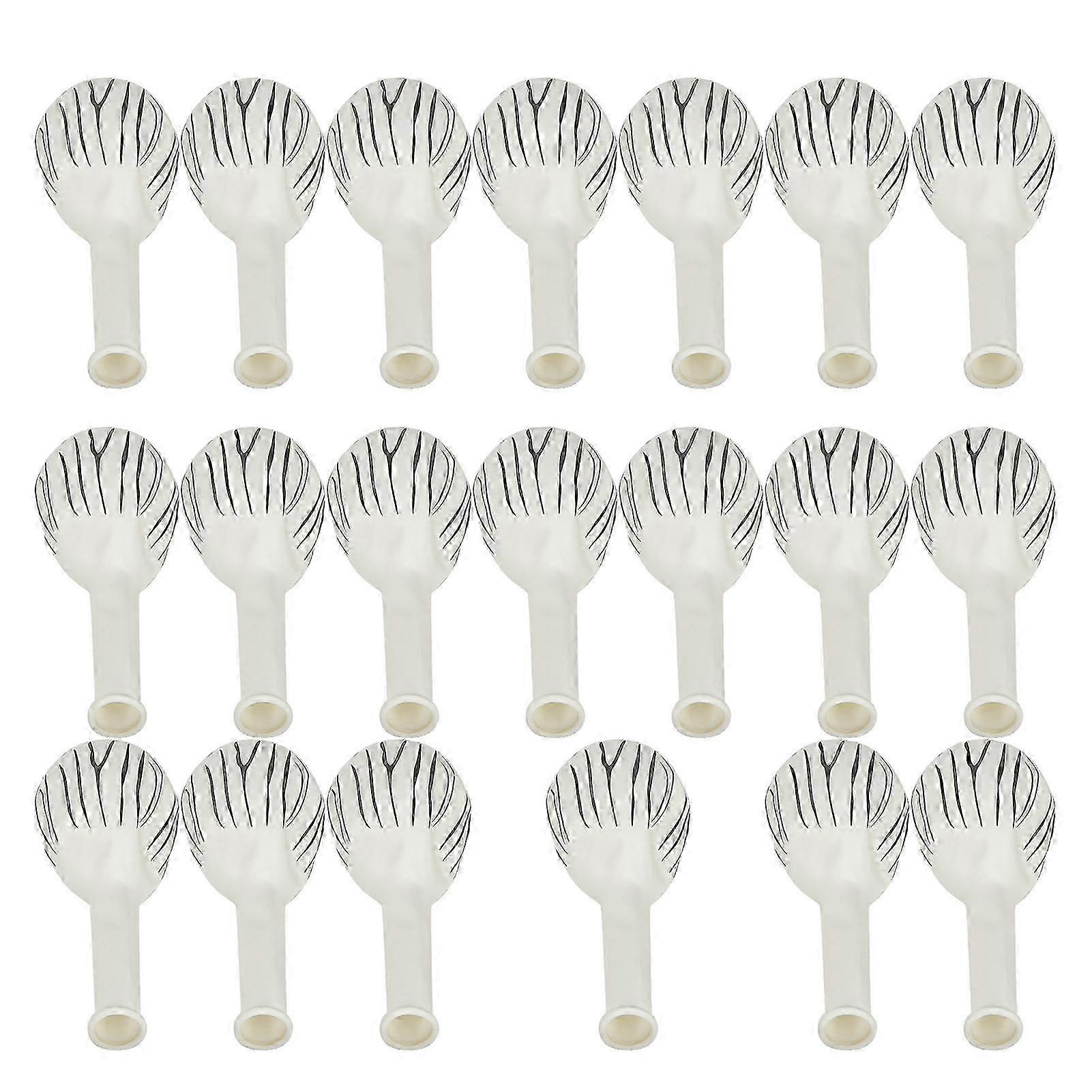 20Pcs Animal Pattern Balloons Round Latex Balloons Decoration for Birthday/PartyWhite for Zebra Pattern
