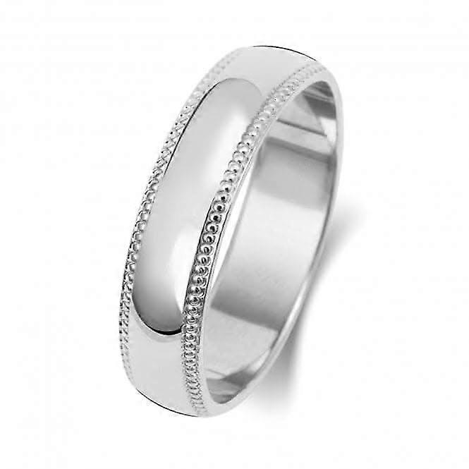 Trauring 9K D Form Millgrain 5 mm-1.45 Trauring W185WM