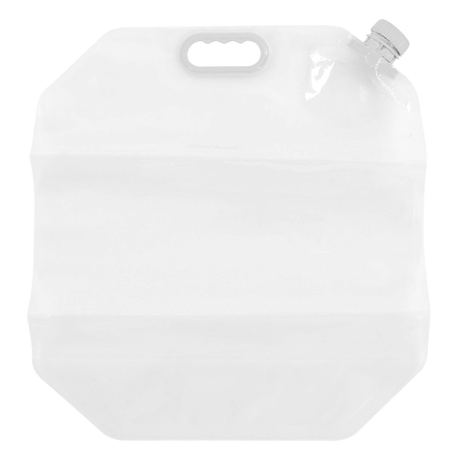 15L Collapsible Water Container Bag Transparent PVC Reusable Freezable Water Container for Emergency Outdoor Camping White