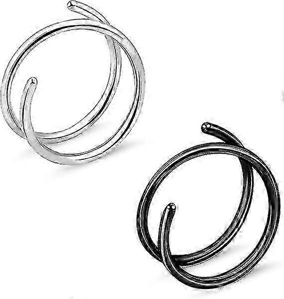 2 Pcs Double Nose Rings For Women 20g Thin Nose Rings Hoop Spiral Nose Rings Single Piercing Nose Rings
