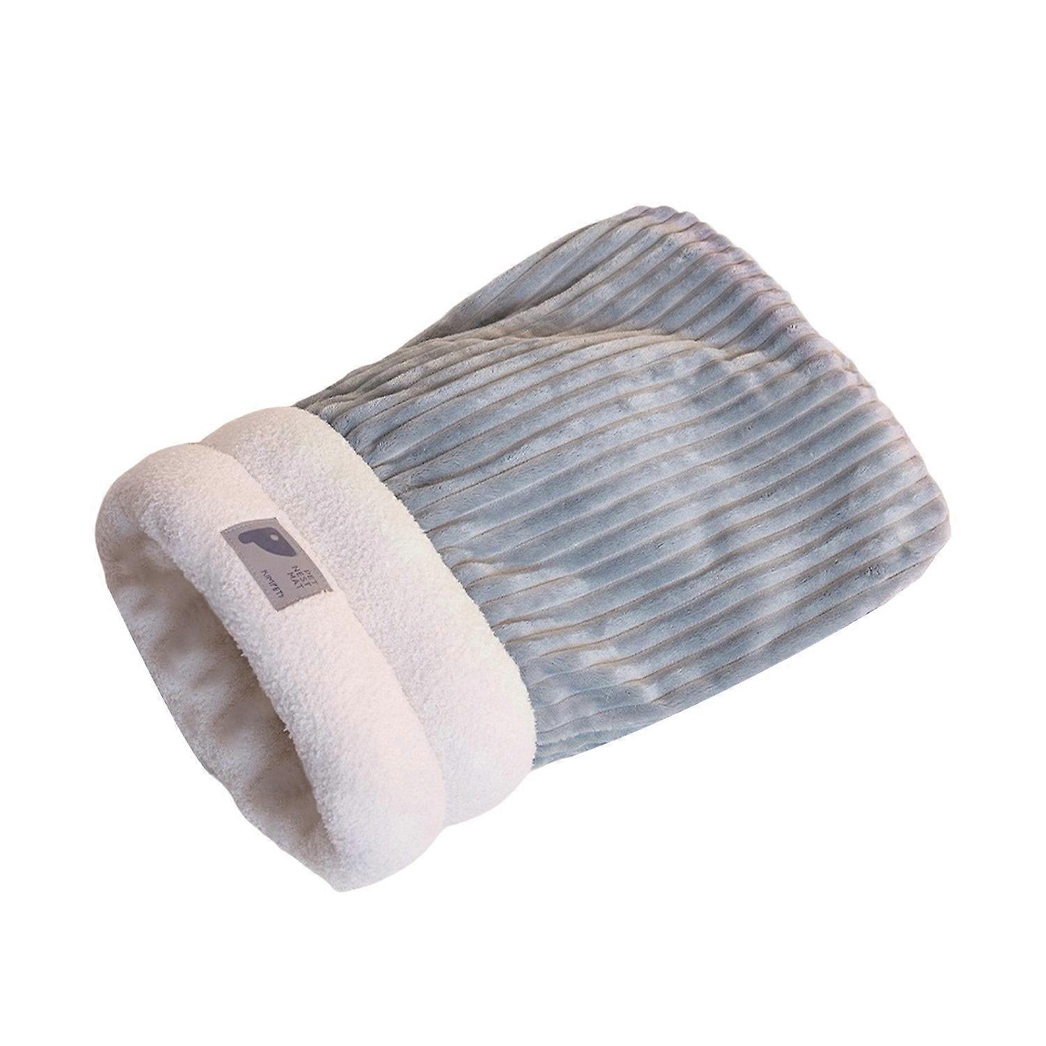 Cat Winter Sleeping Bag Plush Warm Cat Bed Cave 360-Degree Wrap Cat Warming Pad Sleeping Sack for