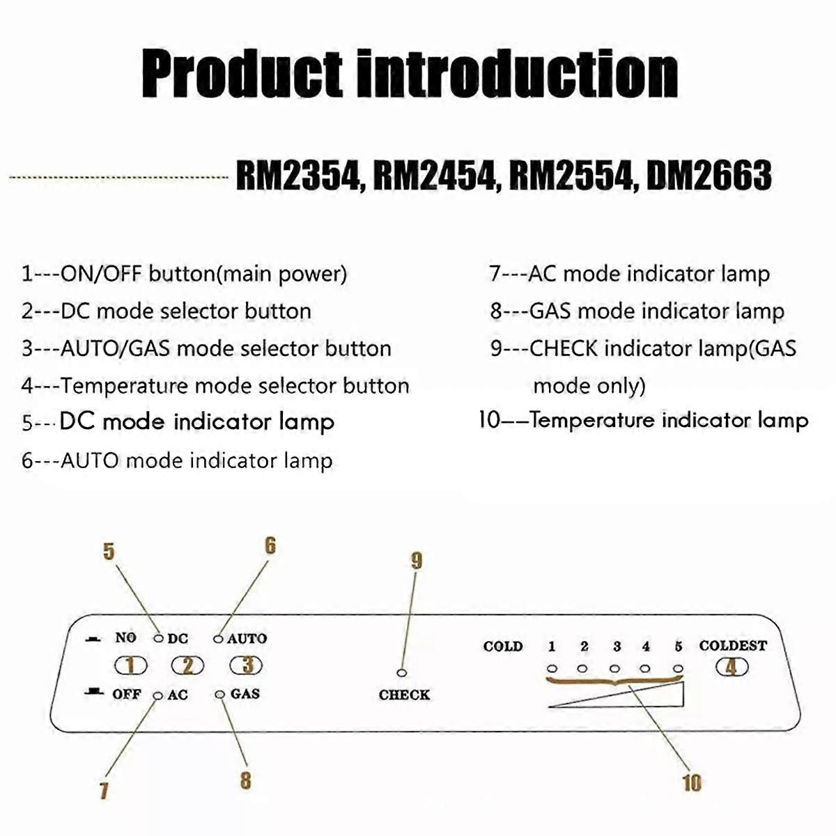 3316995900 Three-Way Refrigerator Control Panel for Dometic RM2354
