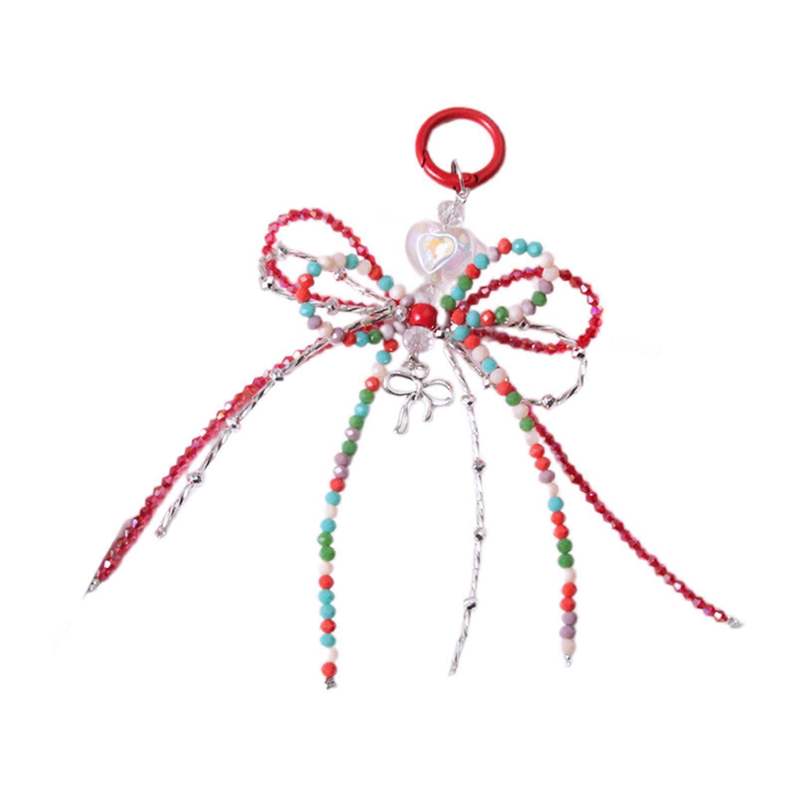 Pendentif Bowknot en cristal à la mode Bowknot sac pendentif élégant porte-clés moderne parure de clé cadeau parfait pour les femmes rouge