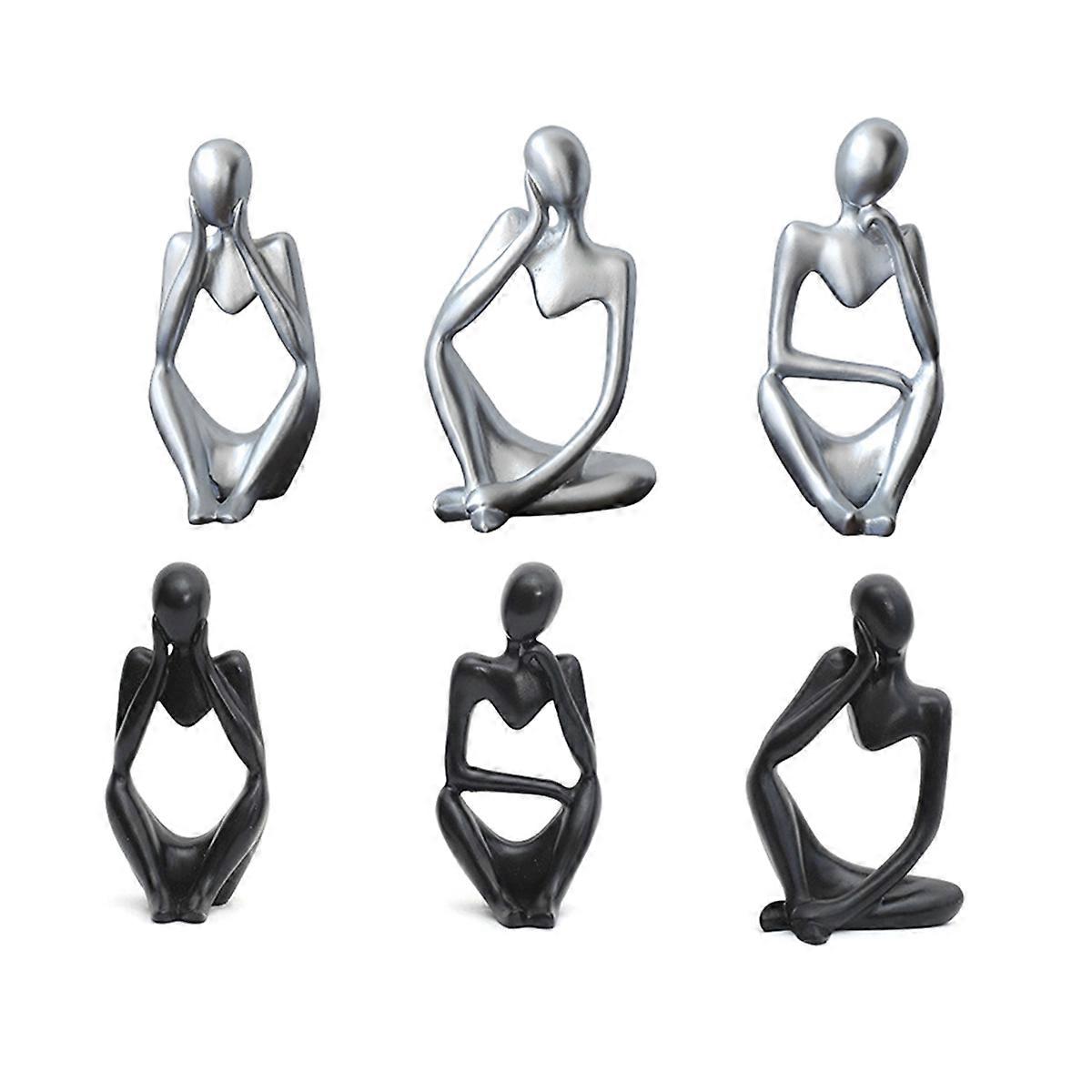 Statue Decor Abstract Art Sculpture, Resin Collectible Figurines for HomeLiving Room Office Shelf D