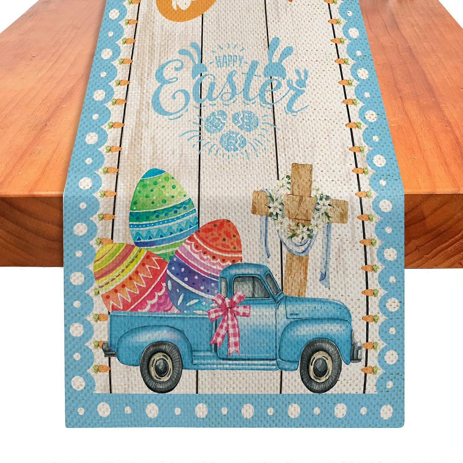 Easter Tablecloth 72 Inch - Farmhouse Spring Dining Kitchen Holiday Decor