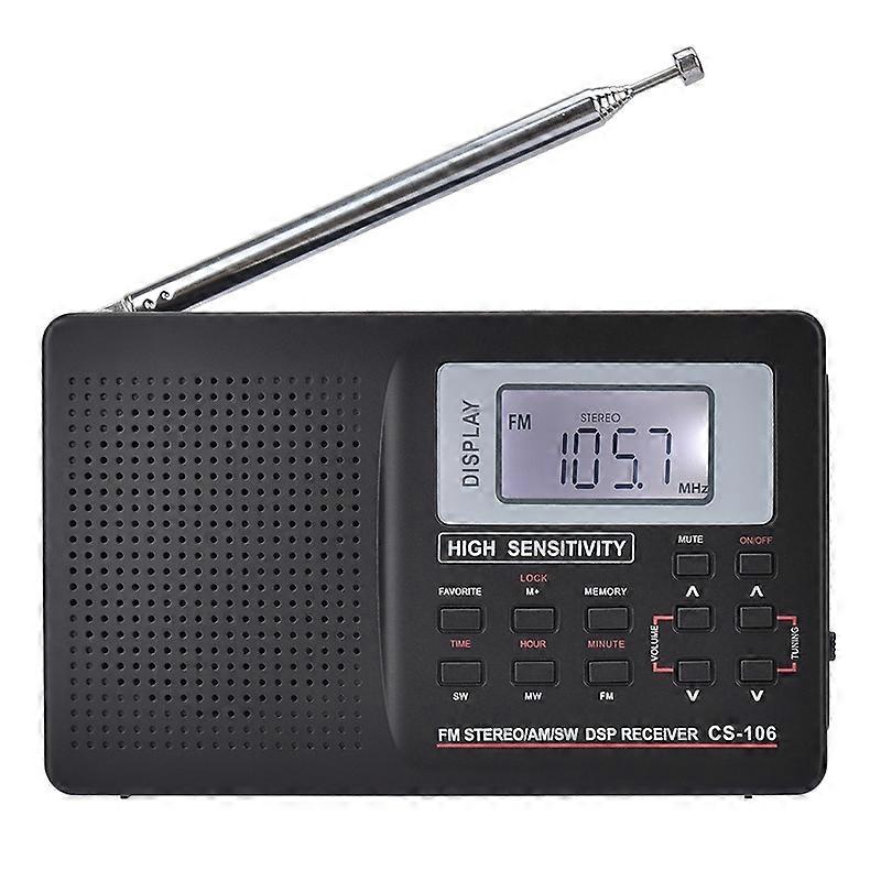 CS-106 9KHZ Multifuncional Banda Completa Digital Demodulação Receptor de Rádio Estéreo